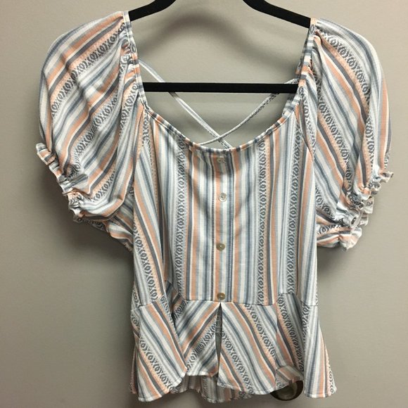 Love + Joy Tops - Love + Joy Ladies Puff Sleeve Top